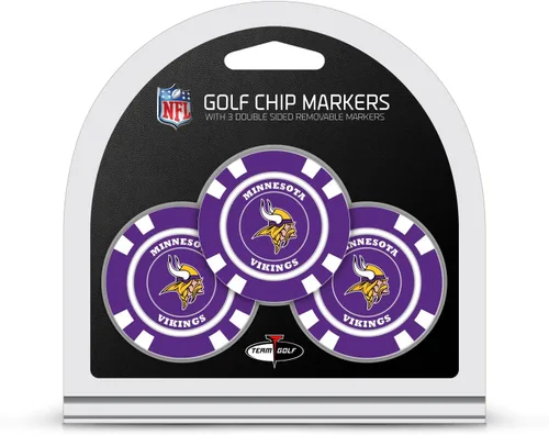 Vista 9 de Team Golf Tamaño de fichas de póquer de la NFL con marcadores de esmalte de doble cara más pequeños