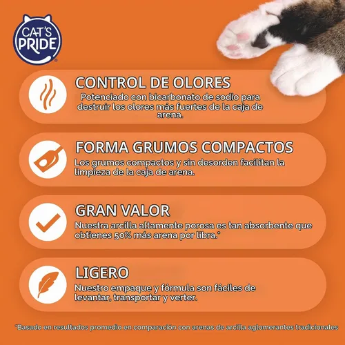 Vista 3 de Cat's Pride Arena aglutinante ligera: bicarbonato de sodio - Potente control de olores - perfumada, 10 libras Baking Soda