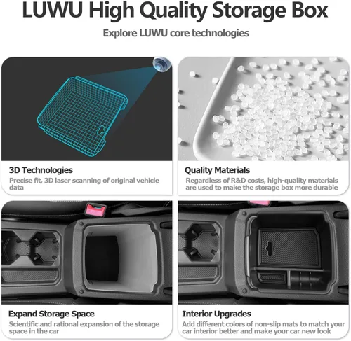 Vista 6 de Accesorios interiores para VW Taos 2024 2025, Tiguan 2018-2025 y Taos 2022-2025 organizador de consola central con reposabrazos, organizador