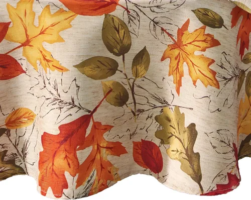 Vista 9 de Elrene Home Fashions - Servilletas de tela con estampado de hojas de otoño, 17 x 17 pulgadas, juego de 8