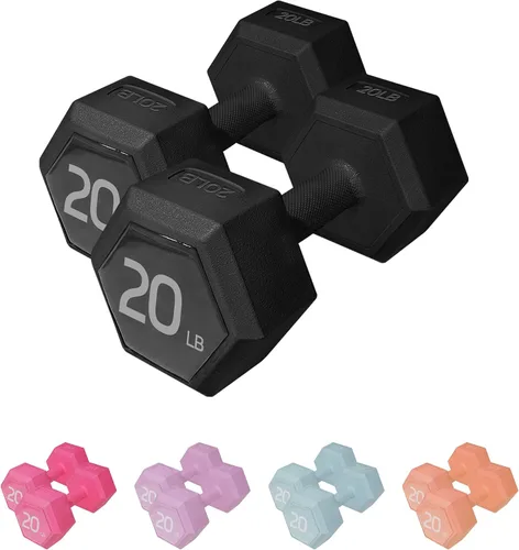 Vista 18 de Dumbbell Sets With Rack - 5/15/20/25/36lb Dumbbells Pair Hand Weights Set of 2 - Easy Grip - Arm Weights for Strength Training Workouts Fitness