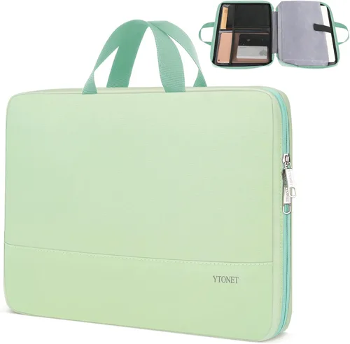 Vista 21 de Ytonet Funda profesional para transportar laptop de 13 a 13.3 pulgadas, delgada, con asas, resistente al agua, compatible con laptops MacBook Air