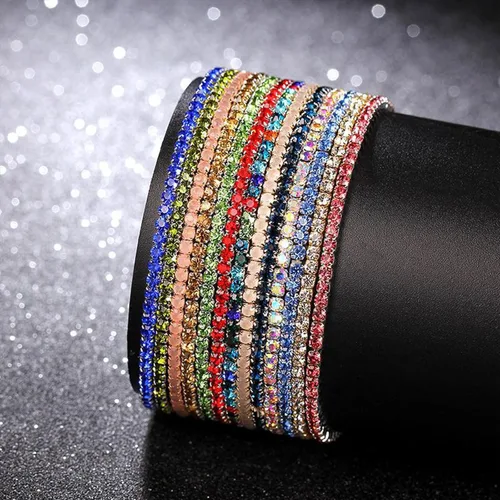 Vista 5 de Long tiantian 9 Pcs Tennis Bracelets for Women Teen Girl Gifts Trendy Stuff 9K Gold Plated Cubic Zirconia Classic Gold Bracelets for Women Fashion