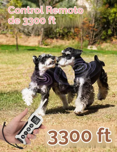 Vista 5 de Collar de entrenamiento para perros sin choque 2 perros Negro - blanco