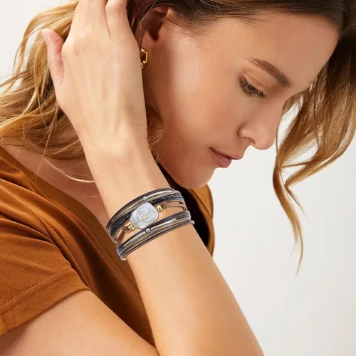 Vista 6 de Long tiantian Pulsera de cuero con perlas barrocas, pulsera bohemia, magnífica pulsera de tubo de oro, regalo de joyería para mujeres, adolescentes