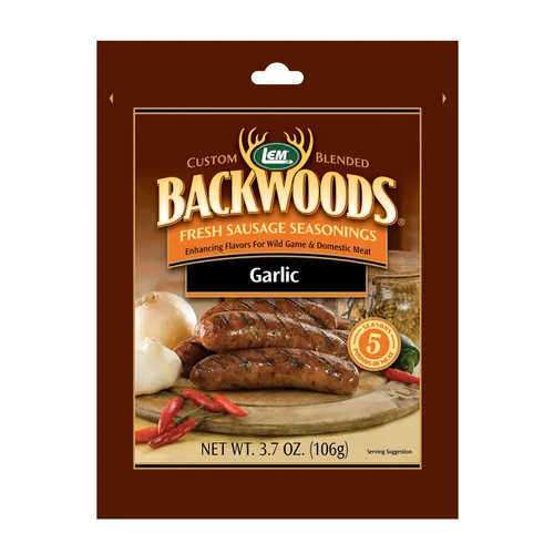 Vista 5 de LEM Backwoods Bratwurst - Condimento para salchichas frescas, 25 libras