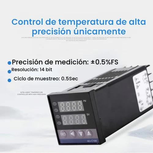 Vista 8 de Kit de controlador de temperatura PID LED REX-C100 con 40A SSR K Tipo Sensor de sonda AC 110V-240V 32.0 °F~2,372.0 °F Función de alarma para equipos