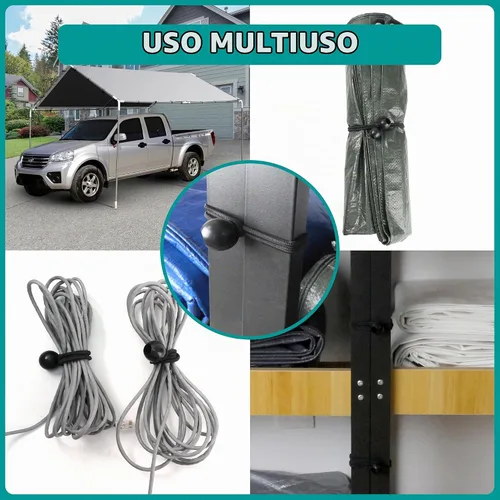 Vista 5 de TARPAL Ball Bungee Cords - Lona resistente de 6 pulgadas, color negro