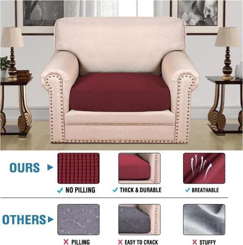 Vista 558 de H.VERSAILTEX Fundas de Cojín de Asiento Individuales Super Elásticas Fundas de Sofá Fundas de Cojín de Sofá Fundas Deslizables Juegos Tela de Sarga