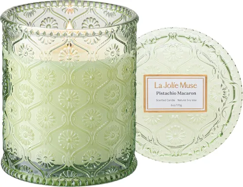 Vista 11 de LA JOLIE MUSE - Velas perfumadas de lino y algodón para el hogar, cera de soja, 40 horas Luxury Jar Candle, Clean Non Toxic, Gift for Women & Men
