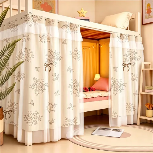 Vista 33 de Cortinas opacas para cama de privacidad con toldo grueso, mosquitero Mosquitera blanca 1aa