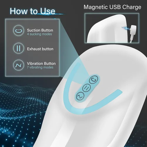 Vista 4 de Masturbador masculino automático para simulador de pene mamada con 4 modos de succión para tragar juguete sexual oral, 7 vibrantes, coño eléctrico