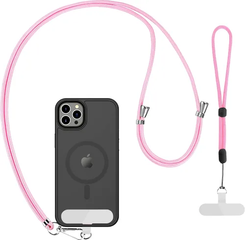 Vista 15 de CACOE Cordón para teléfono celular 2 piezas - 1 pieza correa ajustable para el cuello, 1 pieza correa de muñeca, 2 piezas almohadillas, cruzado