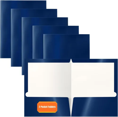 Vista 18 de Better Office Products Carpetas de papel laminado brillante con 2 bolsillos, colores surtidos, tamaño carta, caja de 25 carpetas de colores surtidos