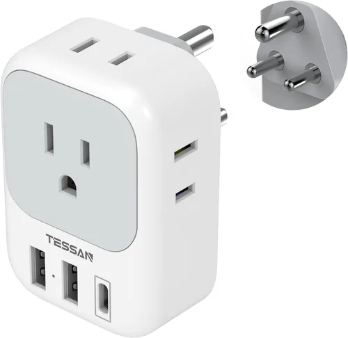 Vista 14 de TESSAN - Adaptador de enchufe de EE. UU. a Japón PD 20W, adaptador de 2 clavijas a 3 clavijas