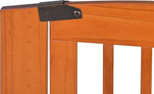 Vista 3 de BarkWood - Puerta independiente de madera para mascotas, expansión de 3 paneles, con puerta de paso, grande, 36 pulgadas de alto, acabado gris
