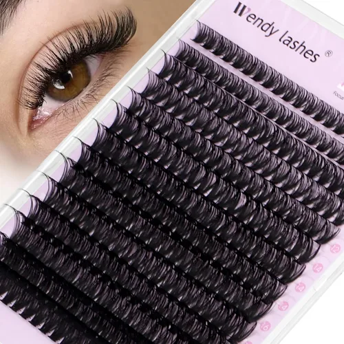 Vista 19 de WENDY LASHES Extensiones de pestañas onduladas con efecto 3D, extensiones de pestañas de volumen 100D de 0.394-0.709 in