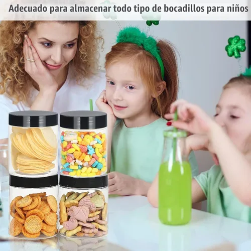 Vista 6 de Frascos con Tapas, 48 piezas Recipientes de Plástico de 8 oz con Tapas Etiquetas de Pluma A Prueba de Fugas Sin BPA Herméticos Rellenables Tapa