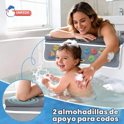 Vista 3 de UNEEDE - Juego de rodilleras y coderas de baño para bebé, tapete de baño de espuma viscoelástica de 1.5 pulgadas de grosor Kneeling Pad with Elbow