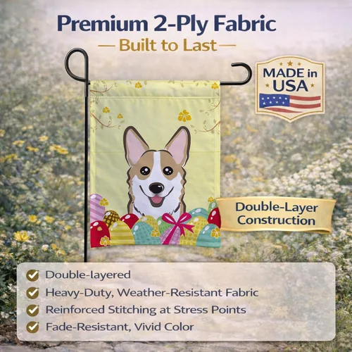 Vista 540 de Caroline's Treasures BB1923GF Bandera decorativa para jardín con diseño de Border Collie, para caza de huevos de Pascua, para jardín, jardín, patio