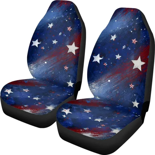 Vista 50 de Talayituse - Funda de asiento de coche con estampado de salpicaduras de pintura de la bandera americana, funda de asiento de cubo para vehículo, 4