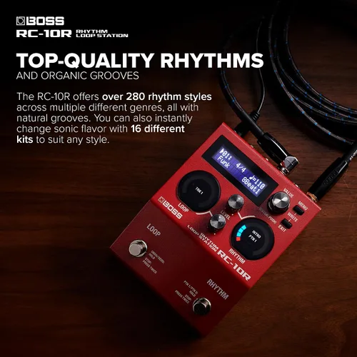Vista 5 de BOSS RC-10R Rhythm Loop Station Bucle basado en canciones y ritmos dinámicos en un espacio pequeño 280 estilos preestablecidos 16 kits
