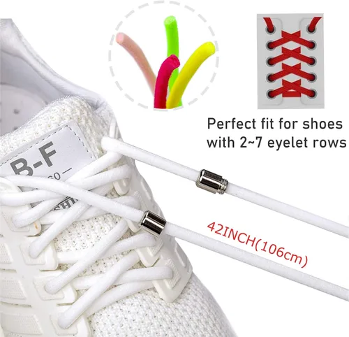Vista 3 de Booyckiy 4 pares de cordones elásticos sin atar, cordones sin cordones para niños, adultos y ancianos, talla única