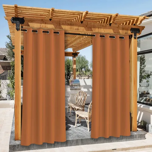 Vista 96 de NICETOWN Cortina para Exteriores para Patio Impermeable de 84 Pulgadas de Ancho, Aislamiento Térmico con Ojales Antioxidantes Bloqueo UV Cortina