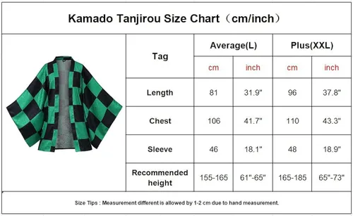 Vista 4 de Tanjiro Haori kimono Cosplay Costume - MIAQIWUYU Anime Kamado Tanjirou Kimono Haori Role Cloak Jacket Cardigan Earrings