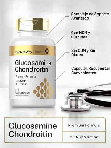 Vista 4 de Doctor's Way Glucosamina Condroitina MSM Cúrcuma 200 comprimidos