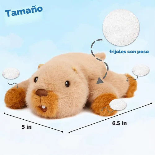 Vista 2 de Adorable animal de peluche de castor, regalos de cumpleaños