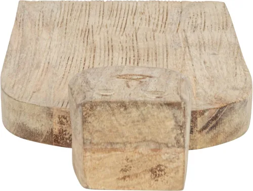 Vista 10 de Cortadora de queso de madera de mango tallada a mano grande y tabla de cortar con diseño de mango facial y acabado peinado, natural