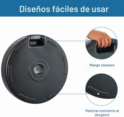 Vista 6 de FLAME&SHADE Base para sombrilla de patio, 60 libras, 17.7 pulgadas, base de sombrilla rellena de agua resistente para mesa de mercado, jardín