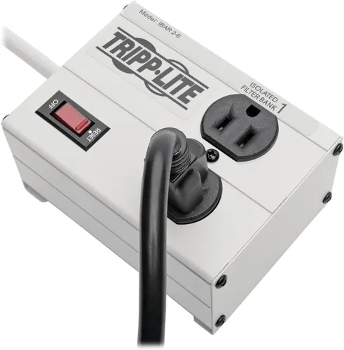 Vista 3 de Tripp lite Isobar Barra protectora con salida de 8 contactos contra sobretensiones, con cable de 25 pies, enchufe de ángulo recto para diagnóstico