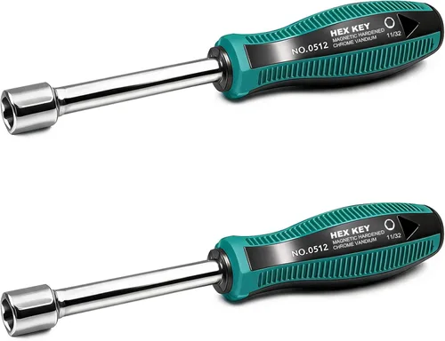 Vista 20 de Utoolmart Destornilladores de tuerca hexagonal de 1/2 pulgada no magnéticos, punta de seis puntos, 2