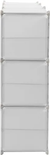 Vista 9 de LOYALHEARTDY Zapatero portátil organizador de 36 pares de zapatos de bricolaje, estante de almacenamiento de zapatos de plástico blanco con cubierta