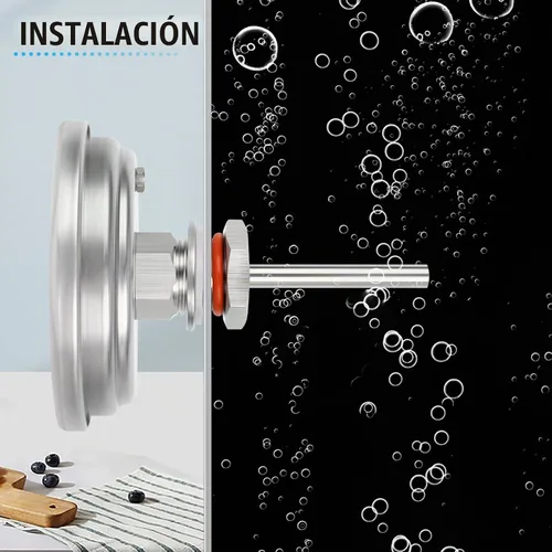 Vista 5 de MEANLIN MEASURE - Termómetro bimetálico de 1/2" NPT, esfera de 3.3", tallo de acero inoxidable de 1-7/8", precisión del 2%, montaje trasero central