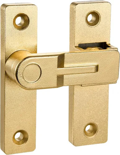 Vista 6 de INIRET Cerradura de puerta de granero abatible de 180 grados, cerraduras doradas resistentes para puerta, cerradura de cerrojo de seguridad
