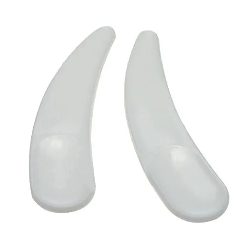 Vista 4 de mini espátula para cosmética desechable, curva, espátula plástica para cosméticos, máscaras, 100 unidades (blanca) Para pruebas, mezclas