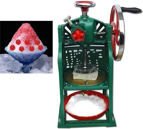 Vista 6 de Máquina de afeitar manual de hielo de nieve - Máquina de afeitar de hielo de metal de alta eficiencia - Máquina de afeitar de hielo manual comercial