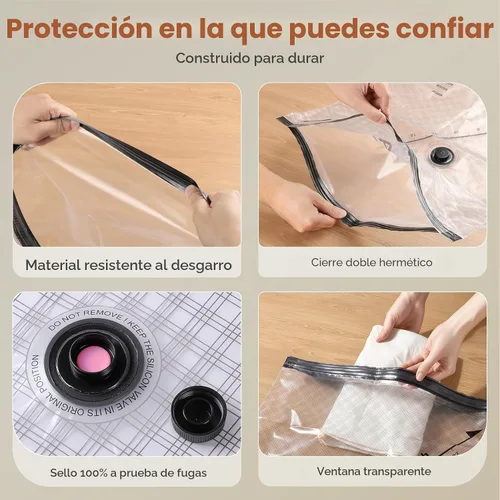 Vista 6 de Nicetree Paquete de 9 bolsas de vacío para viajes con bomba recargable, 3