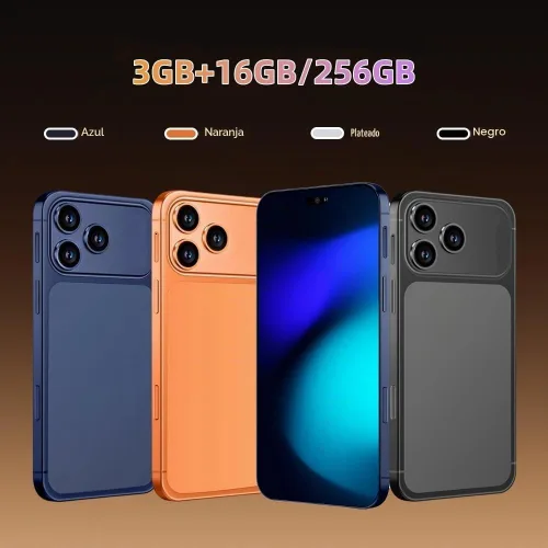 Vista 2 de Desbloquear teléfono, compatible con red 4G, teléfono Android, pantalla de 6.6 pulgadas, 3 GB de RAM+16 GB ROM/TF 256 GB, tarjetas SIM duales Negro