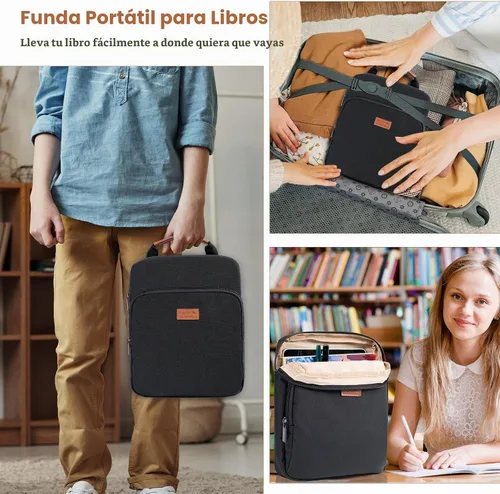 Vista 6 de Aplufine Funda de libro con cremallera, bolsa de libro de 11 x 9 pulgadas, bolsa protectora de libros, funda de libro para amantes de los libros