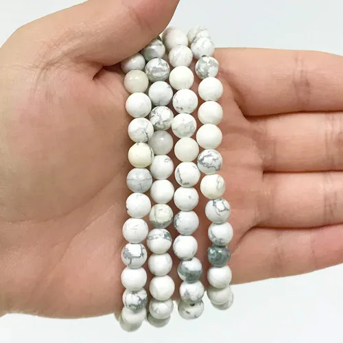 Vista 369 de Gem Avenue Handmade Round Bead Stretch Bracelet Unisex Natural Stone Beaded Jewelry for Men & Women, Elastic Wristband for Daily Wear