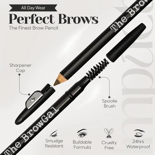 Vista 3 de The BrowGal Lápiz de cejas flaco, negro, 0.04 onzas