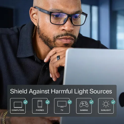 Vista 2 de IBOANN Blue Light Glasses for Men - Lightweight Al-Mg Metal, Gaming Computer Blocking Glasses, Eye Protection Anti Eyestrain