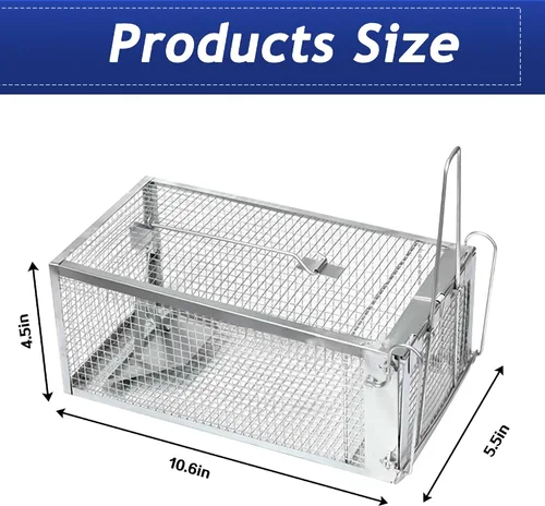 Vista 2 de 2 Pack Trampas Humanas para Ratas - Trampa para Roedores para Ardillas, Ratones y Ratas, Trampas para Ratas Vivas de Captura y Liberación