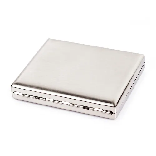 Vista 3 de Caja de acero inoxidable cepillado para cigarrillos con capacidad para 20 cigarrillos (tipo 1)