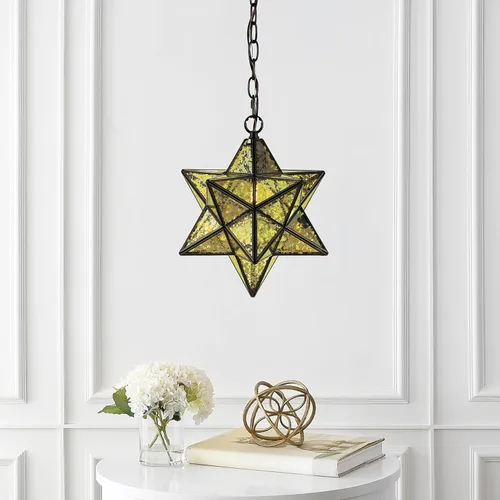 Vista 3 de JONATHAN Y JYL9072D Stella - Colgante LED de metal con estrella morava de 12 pulgadas, para dormitorio, sala de estar, cocina, oficina, bronce