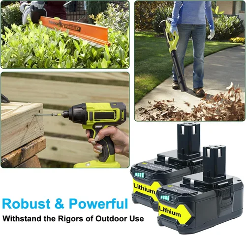 Vista 6 de Paquete de 2 baterías mejoradas P108 de 18 V compatibles con Ryobi 18 V batería de repuesto para Ryobi 18V ONE+ batería PBP005 P108 P102 P103 P104